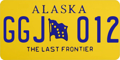 AK license plate GGJ012