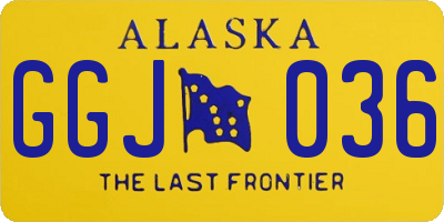 AK license plate GGJ036