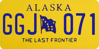 AK license plate GGJ071
