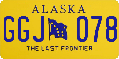 AK license plate GGJ078