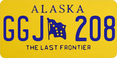 AK license plate GGJ208