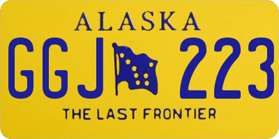 AK license plate GGJ223