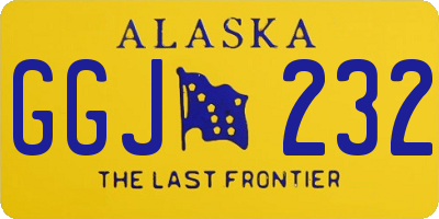 AK license plate GGJ232