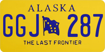 AK license plate GGJ287