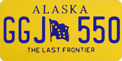 AK license plate GGJ550