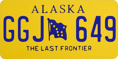 AK license plate GGJ649