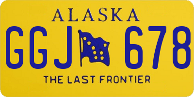 AK license plate GGJ678