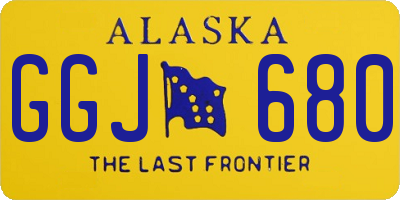 AK license plate GGJ680