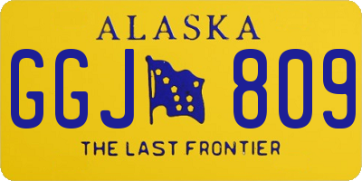 AK license plate GGJ809