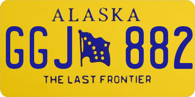 AK license plate GGJ882