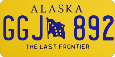 AK license plate GGJ892