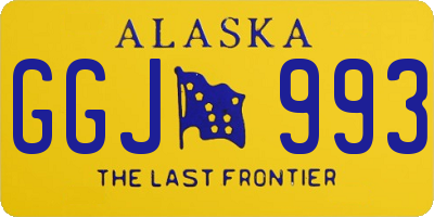 AK license plate GGJ993