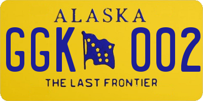 AK license plate GGK002