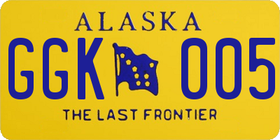 AK license plate GGK005