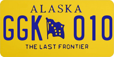 AK license plate GGK010