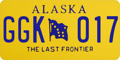 AK license plate GGK017