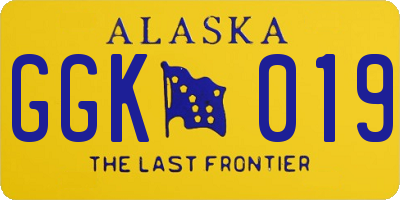 AK license plate GGK019