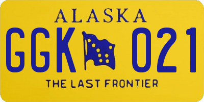 AK license plate GGK021