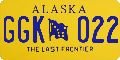 AK license plate GGK022