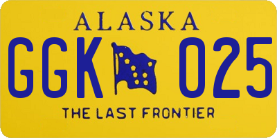 AK license plate GGK025