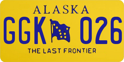 AK license plate GGK026