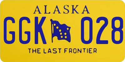 AK license plate GGK028