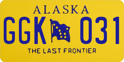 AK license plate GGK031