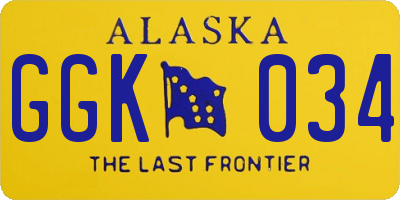 AK license plate GGK034