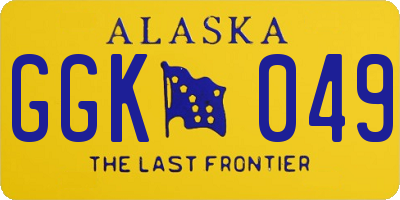 AK license plate GGK049