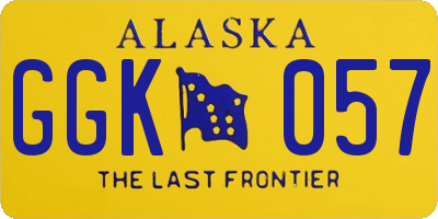 AK license plate GGK057