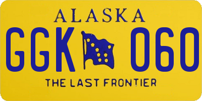 AK license plate GGK060
