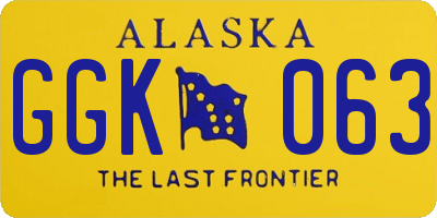 AK license plate GGK063