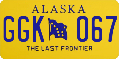 AK license plate GGK067