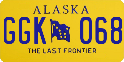 AK license plate GGK068