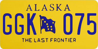 AK license plate GGK075