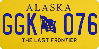 AK license plate GGK076