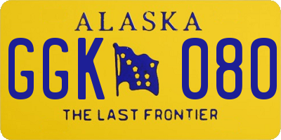 AK license plate GGK080