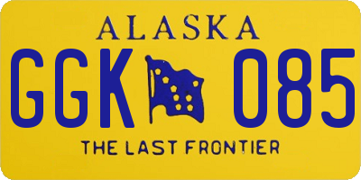 AK license plate GGK085
