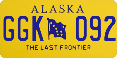AK license plate GGK092