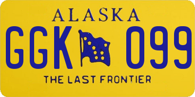 AK license plate GGK099