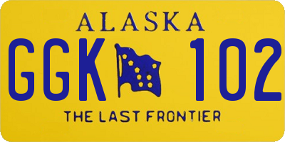 AK license plate GGK102