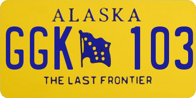 AK license plate GGK103