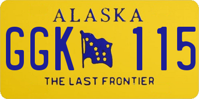 AK license plate GGK115