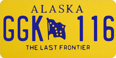 AK license plate GGK116