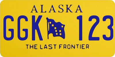 AK license plate GGK123