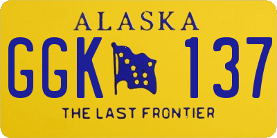 AK license plate GGK137