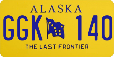 AK license plate GGK140