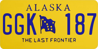 AK license plate GGK187