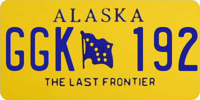 AK license plate GGK192