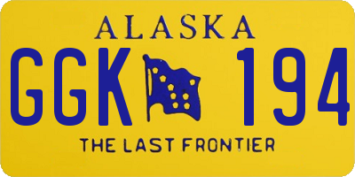 AK license plate GGK194
